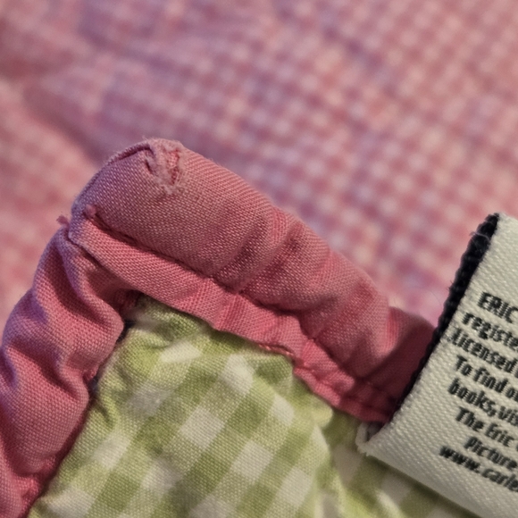 Pottery Barn Kids Eric Carle The Very Hungry Caterpillar Butterfly Gingham Quilt - Picture 10 of 16